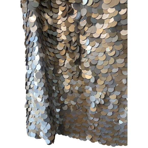 Lafayette 148 New York Paillette Sequin Shift Dress Mixed-Metal Metallic Large - Picture 14 of 16